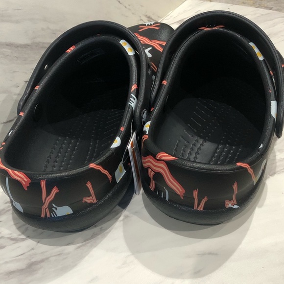 Crocs Bistro Graphic Clog Black Eggs Bacon Unisex - Picture 6 of 10